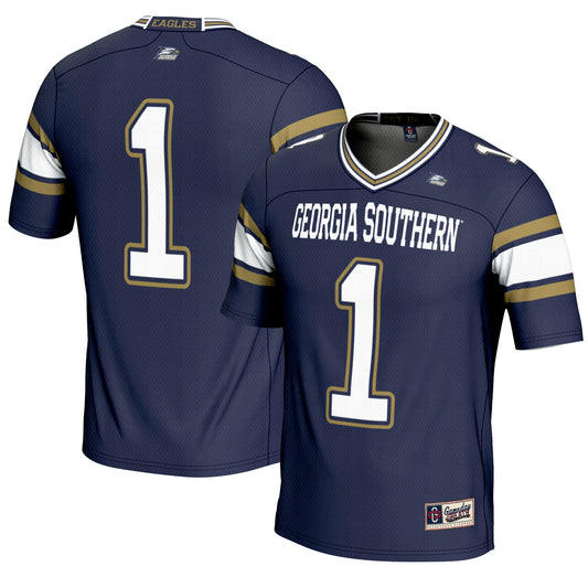 #1 Georgia Southern Eagles GameDay Greats Endzone Football Jersey - Blue | Stitched College Jersey TJS75186