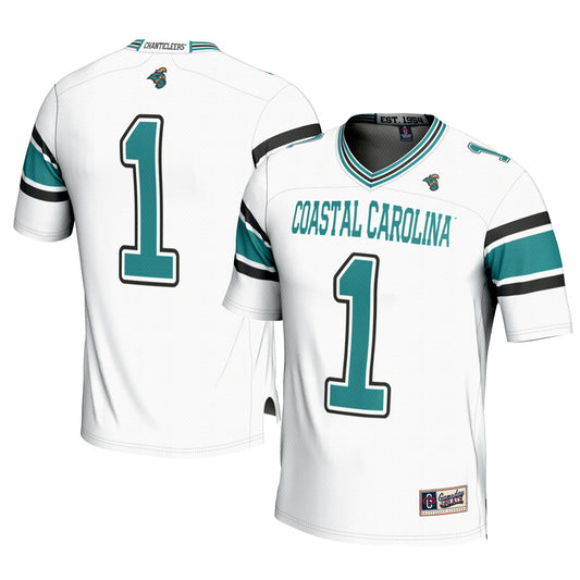 #1 Coastal Carolina Chanticleers GameDay Greats Football Jersey - White | Stitched College Jersey TJS75148