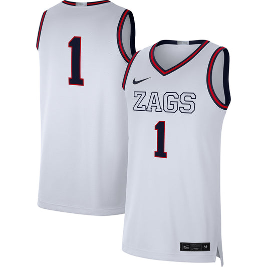 # Gonzaga Bulldogs Limited Basketball Jersey - White | Stitched College Jersey TJS75207