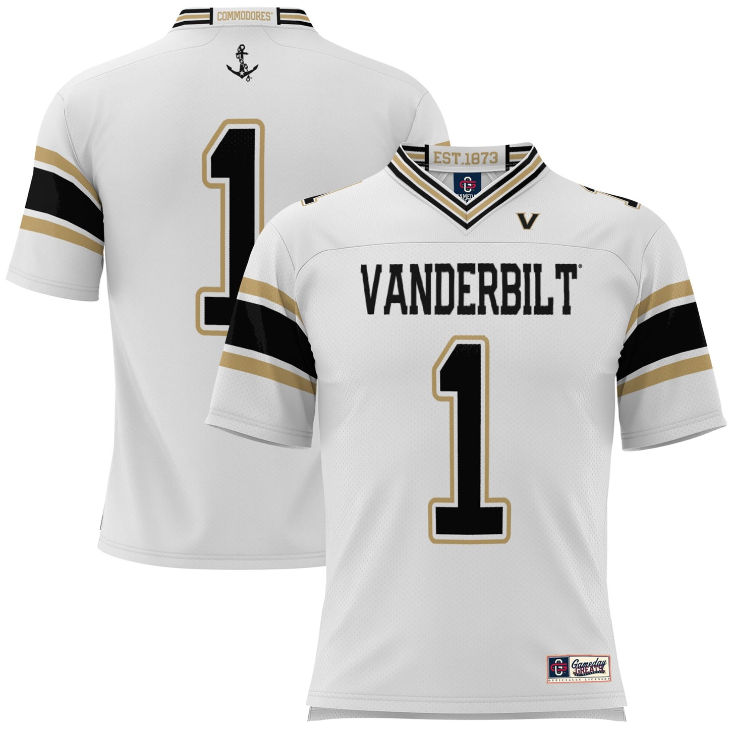 #1 Vanderbilt Commodores GameDay Greats Football Jersey - White | Stitched College Jersey TJS75168