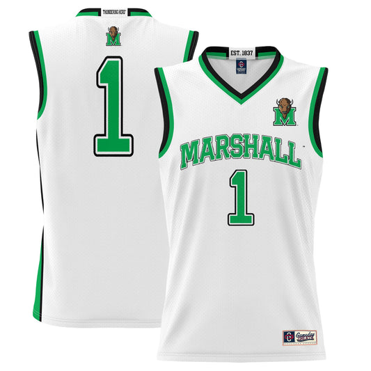 #1 Marshall Thundering Herd GameDay Greats Lightweight Basketball Jersey - White | Stitched College Jersey TJS75134