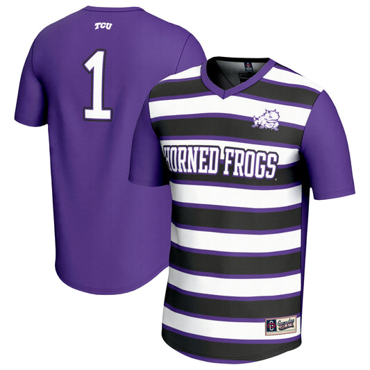 #1 TCU Horned Frogs GameDay Greats Unisex Lightweight Soccer Fashion Jersey - Purple | Stitched College Jersey TJS75300
