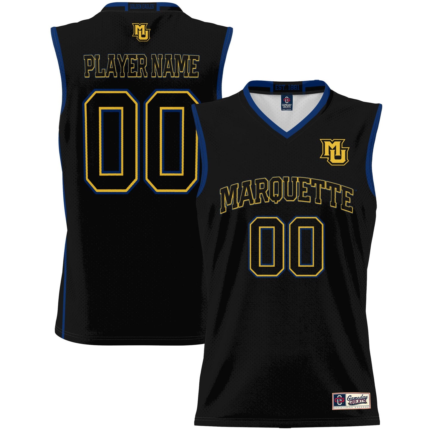 Marquette Golden Eagles GameDay Greats Unisex Lightweight Pick-A-Player Women's Basketball Jersey - Black | Stitched College Jersey TJS75397