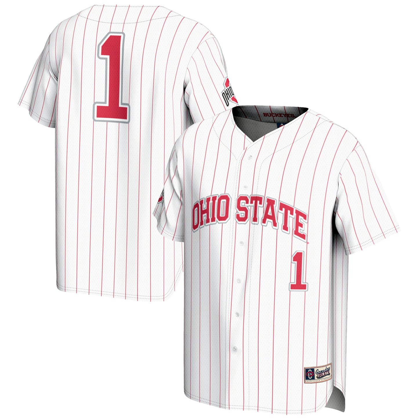 #1 Ohio State Buckeyes GameDay Greats Lightweight Baseball Jersey - White | Stitched College Jersey TJS75057