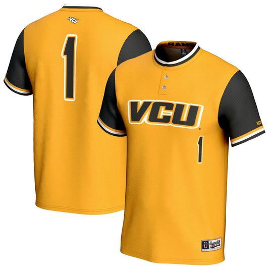 VCU Rams GameDay Greats Unisex Lightweight Collegiate Softball Fashion Jersey - Gold | Stitched College Jersey TJS75081