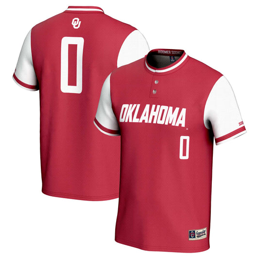 #0 Oklahoma Sooners GameDay Greats Unisex Lightweight Softball Jersey - Crimson | Stitched College Jersey TJS75122