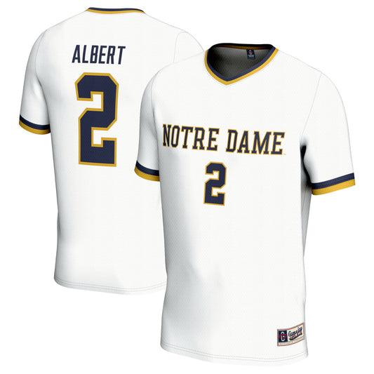 Korbin Albert Notre Dame Fighting Irish GameDay Greats Unisex Women's Soccer Lightweight Fashion Jersey - White | Stitched College Jersey TJS75115