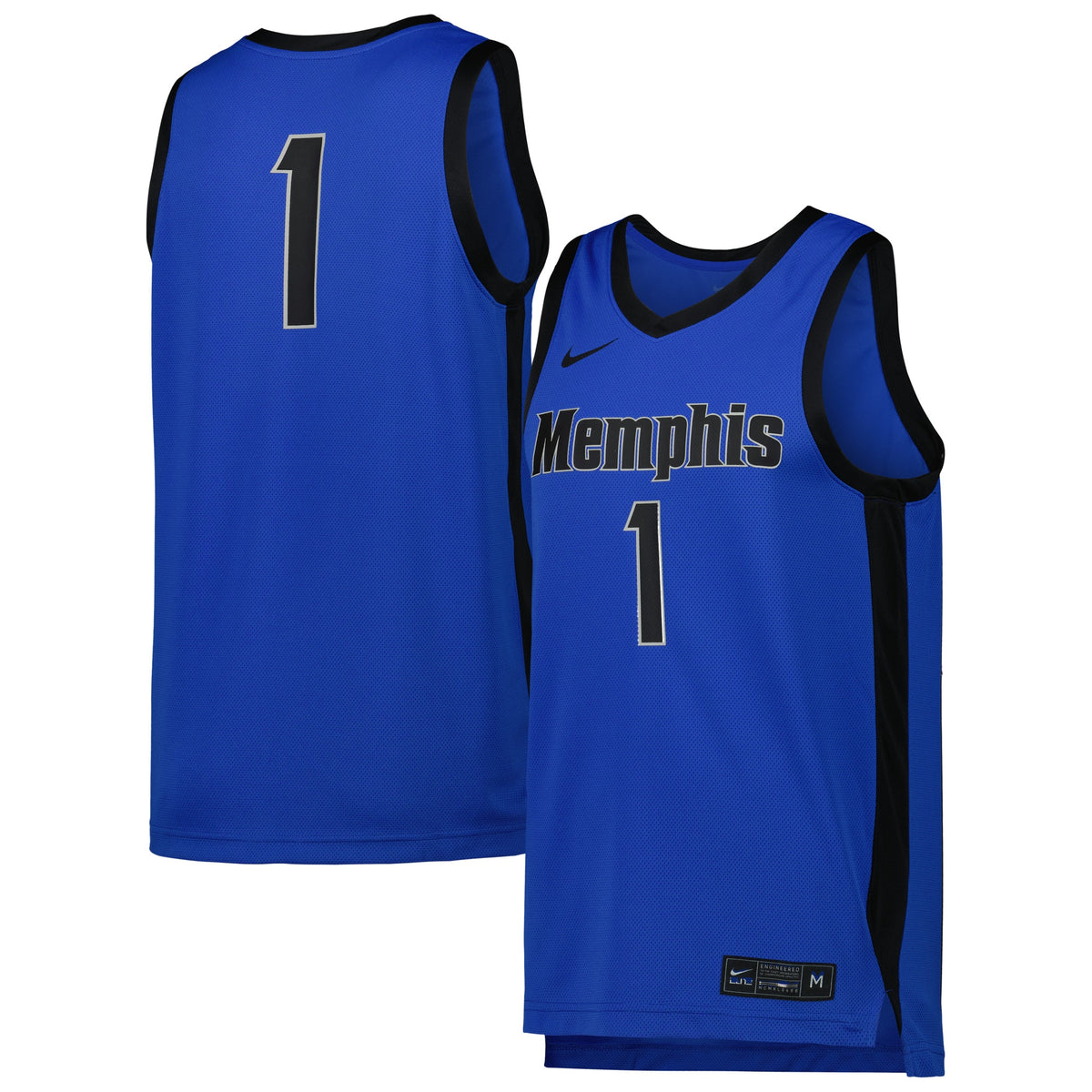 #1 Memphis Tigers Replica Basketball Jersey - Blue | Stitched College Jersey TJS75095