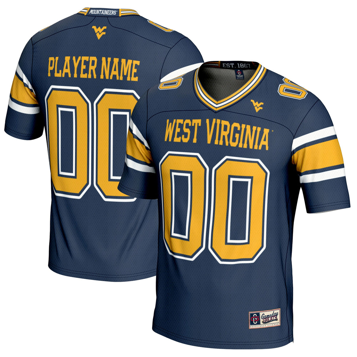West Virginia Mountaineers GameDay Greats Pick-A-Player Football Jersey - Navy | Stitched College Jersey TJS75103