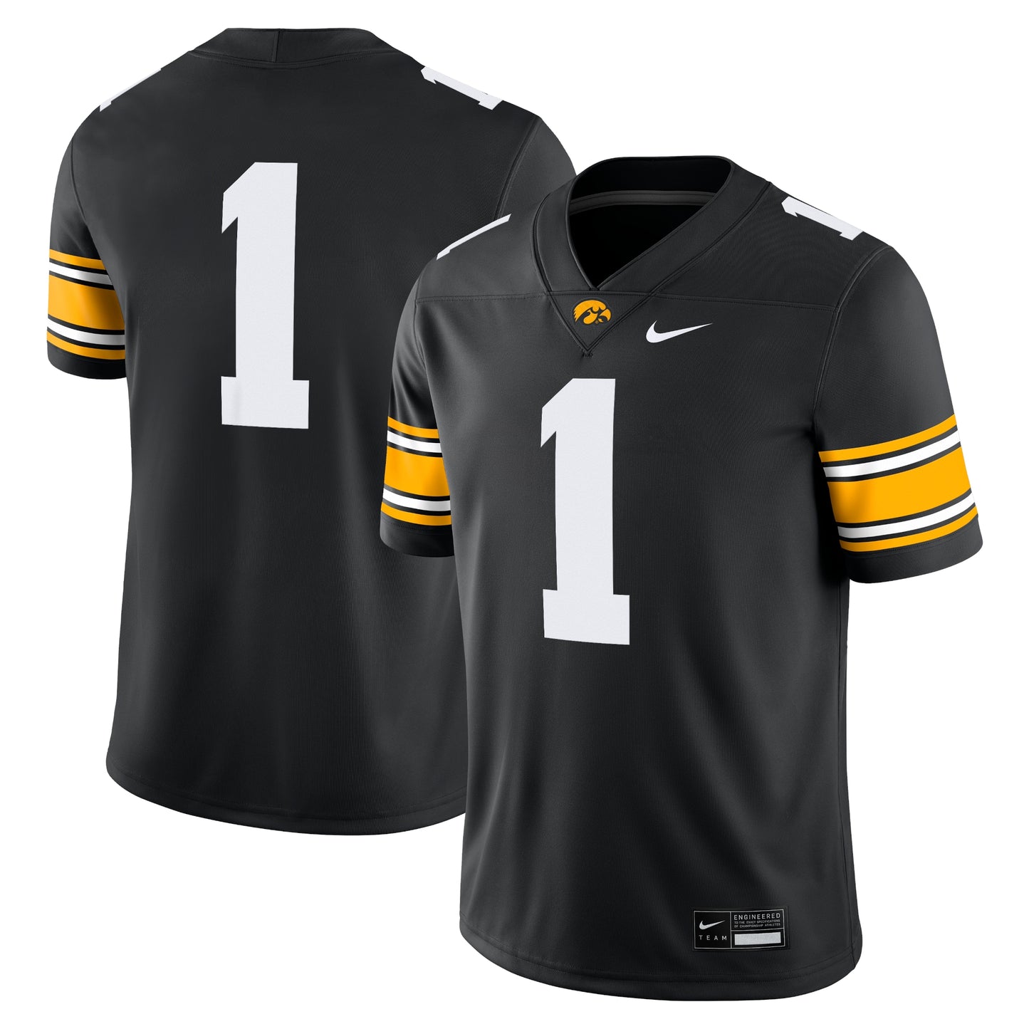 #1 Iowa Hawkeyes Game Jersey - Black | Stitched College Jersey TJS75235