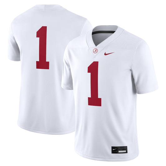 #1 Alabama Crimson Tide Game Jersey - White | Stitched College Jersey TJS75133