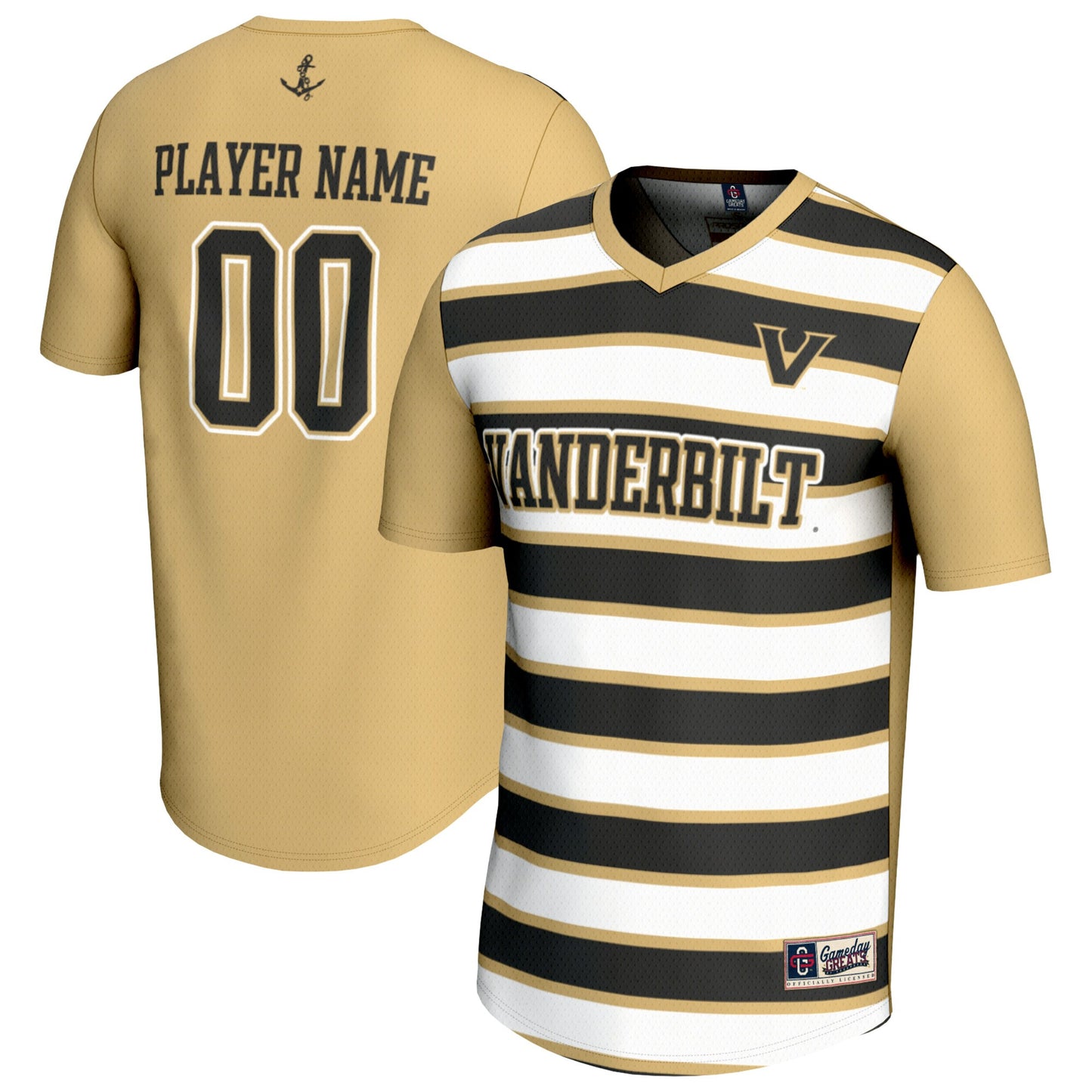Vanderbilt Commodores GameDay Greats Unisex Pick-A-Player Collegiate Women's Soccer Lightweight Fashion Jersey - Gold/Black | Stitched College Jersey TJS75289