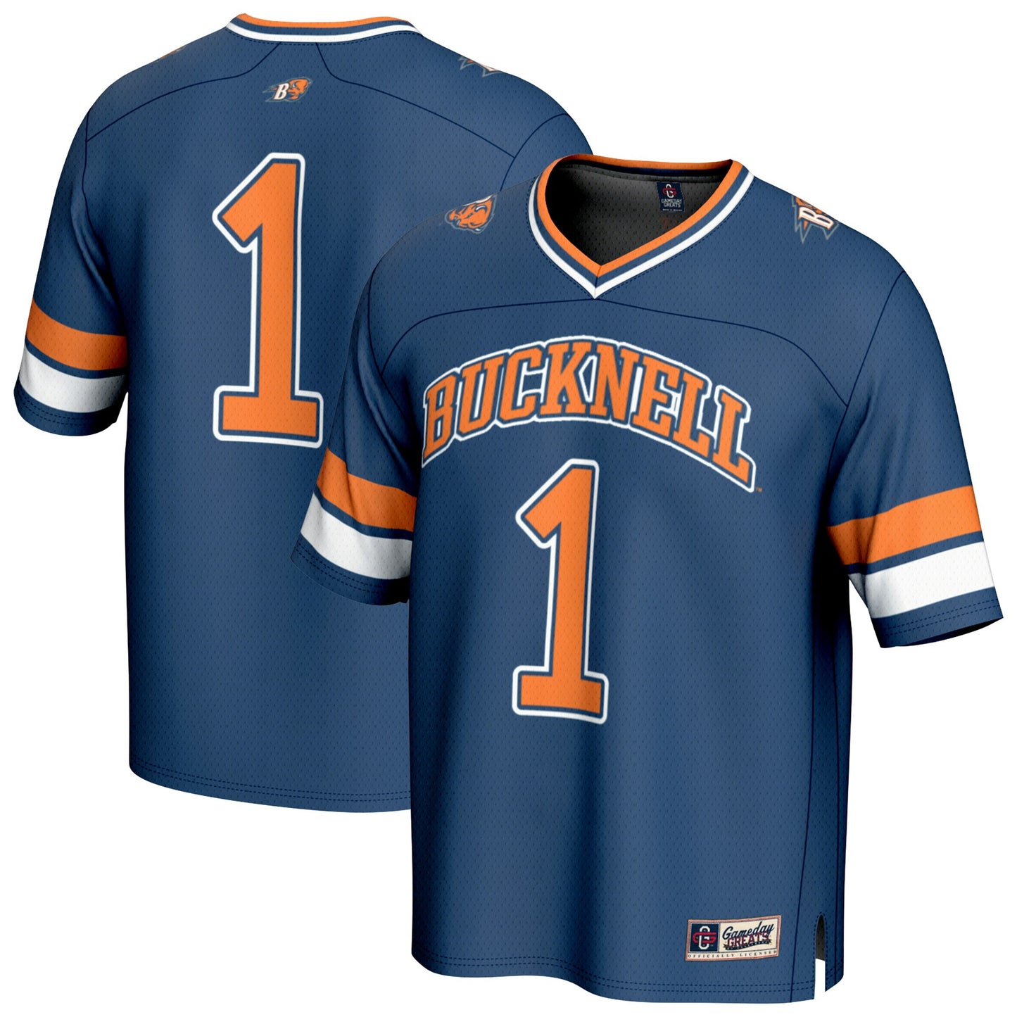 #1 Bucknell Bison GameDay Greats Lightweight Collegiate Football Fashion Jersey - Blue | Stitched College Jersey TJS75294