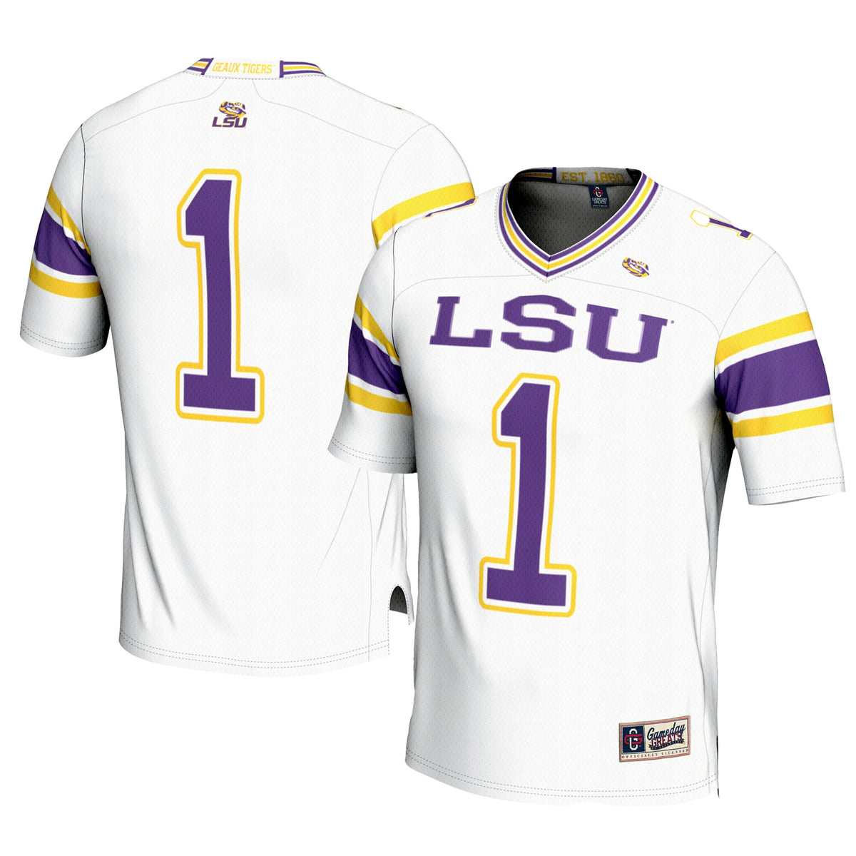 #1 LSU Tigers GameDay Greats Football Jersey � White | Stitched College Jersey TJS75267