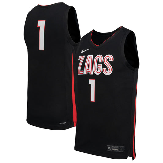 Gonzaga Bulldogs Replica Basketball Jersey - Black | Stitched College Jersey TJS75568