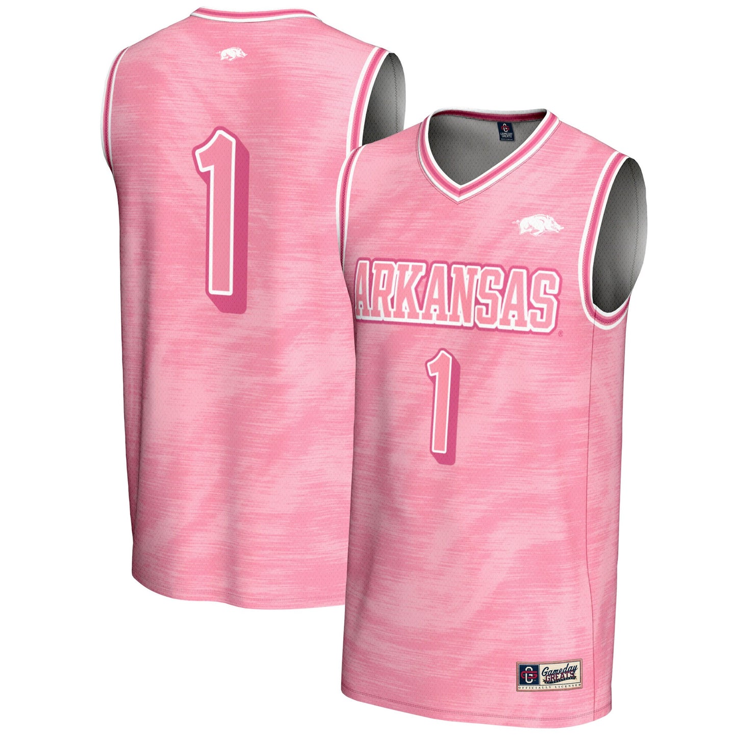 #1 Arkansas Razorbacks GameDay Greats Unisex Lightweight Basketball Jersey - Pink | Stitched College Jersey TJS75517