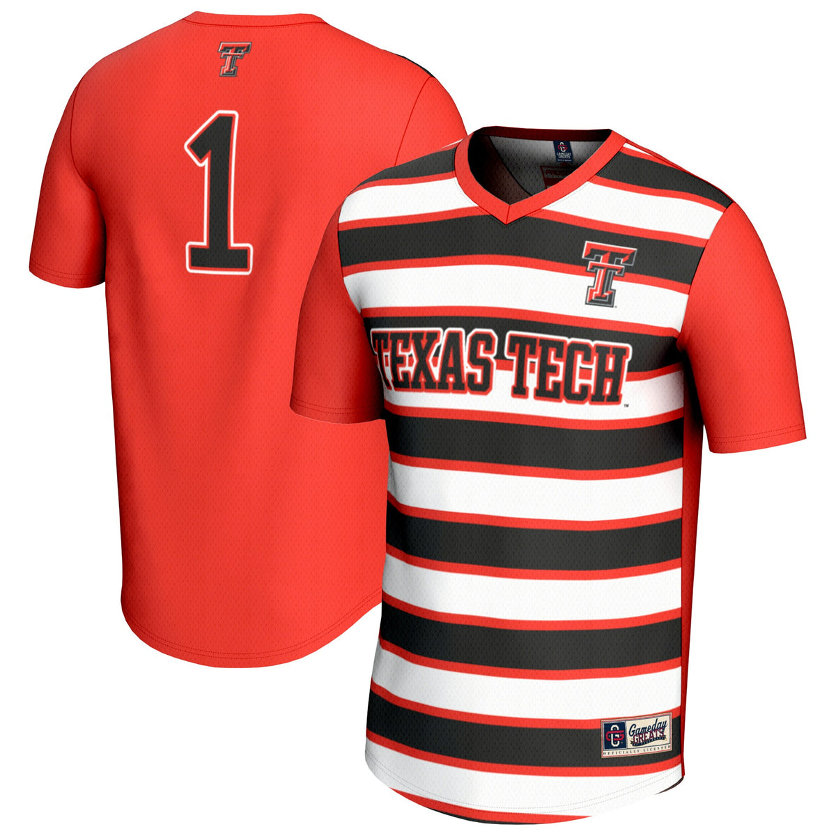 #1 Texas Tech Red Raiders GameDay Greats Unisex Lightweight Soccer Fashion Jersey - Red | Stitched College Jersey TJS75609