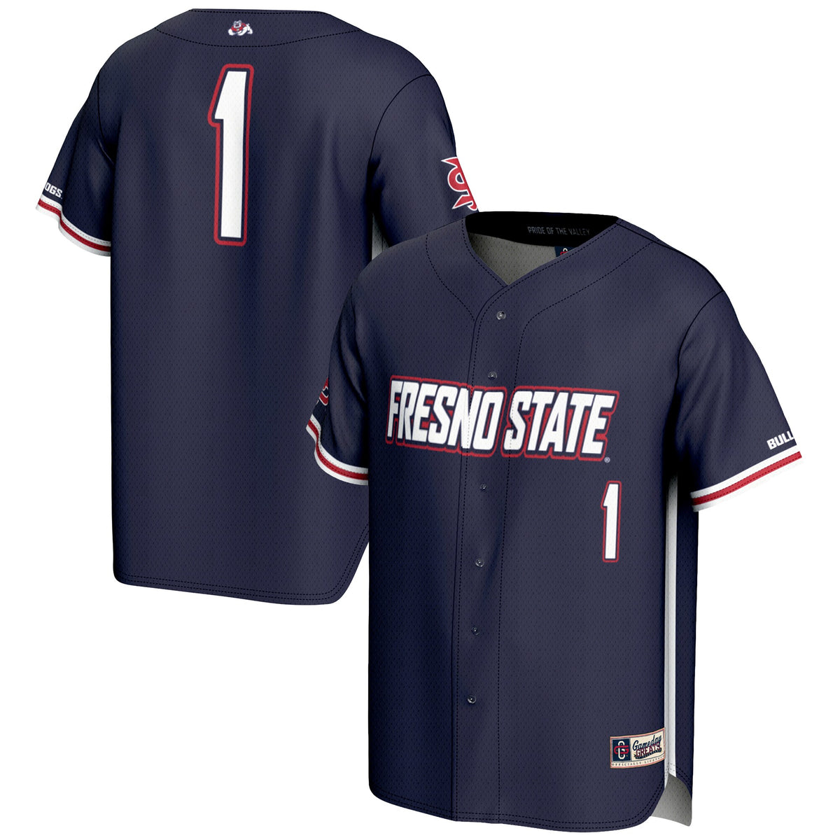 #1 Fresno State Bulldogs GameDay Greats Lightweight Baseball Jersey - Navy | Stitched College Jersey TJS75464