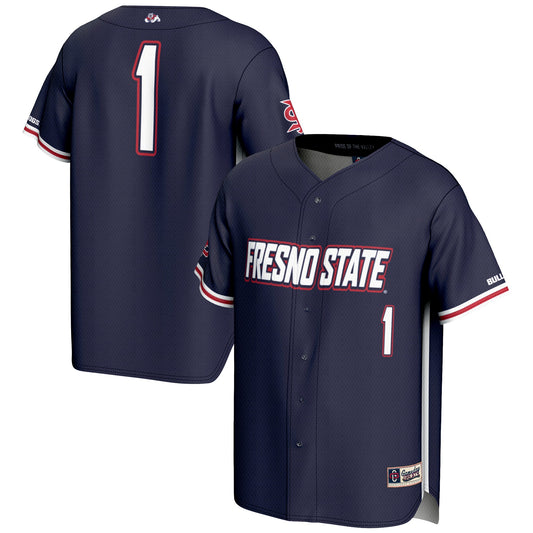 #1 Fresno State Bulldogs GameDay Greats Lightweight Baseball Jersey - Navy | Stitched College Jersey TJS75464