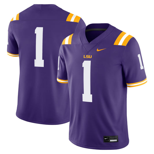 #1 LSU Tigers Game Jersey - Purple | Stitched College Jersey TJS75385