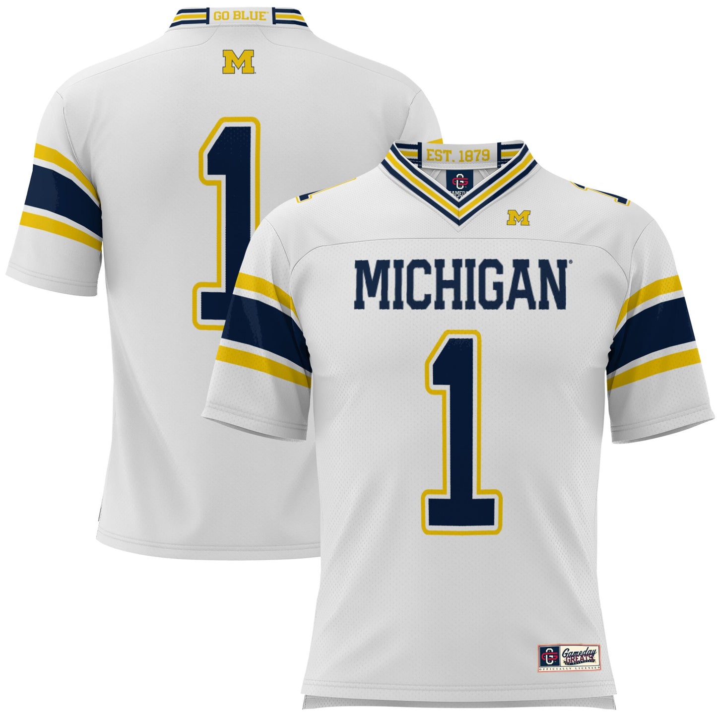 #1 Michigan Wolverines GameDay Greats Football Jersey - White | Stitched College Jersey TJS75391