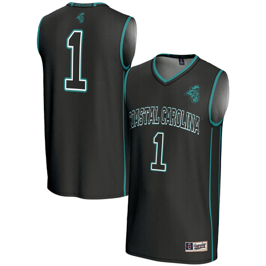 #1 Coastal Carolina Chanticleers GameDay Greats Unisex Lightweight Basketball Jersey - Black | Stitched College Jersey TJS75502