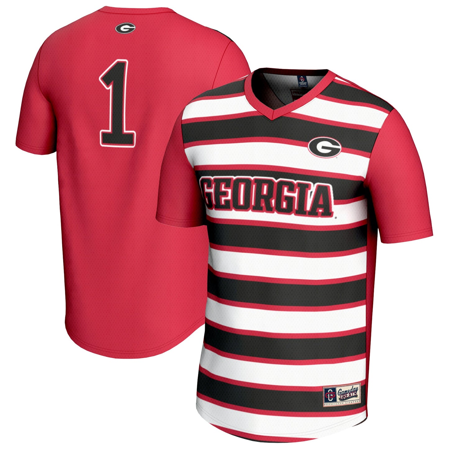 #1 Georgia Bulldogs GameDay Greats Unisex Lightweight Soccer Fashion Jersey - Red | Stitched College Jersey TJS75534