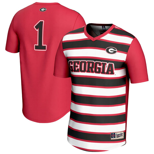#1 Georgia Bulldogs GameDay Greats Unisex Lightweight Soccer Fashion Jersey - Red | Stitched College Jersey TJS75534