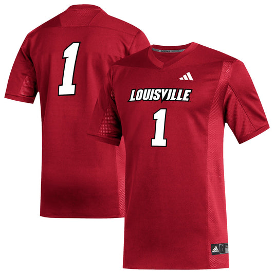 #1 Louisville Cardinals Replica Football Jersey - Red | Stitched College Jersey TJS75499