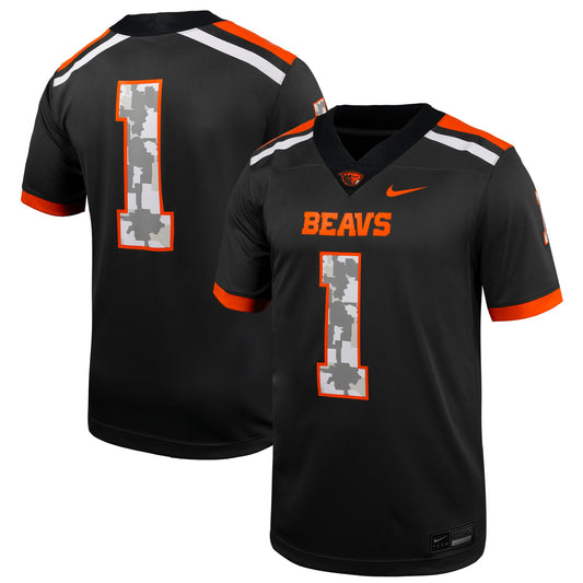 #1 Oregon State Beavers Military Appreciation Untouchable Replica Football Jersey - Anthracite | Stitched College Jersey TJS75539