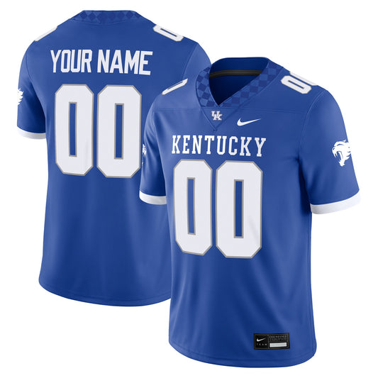 Kentucky Wildcats Custom Football Game Jersey - Royal | Stitched College Jersey TJS75400