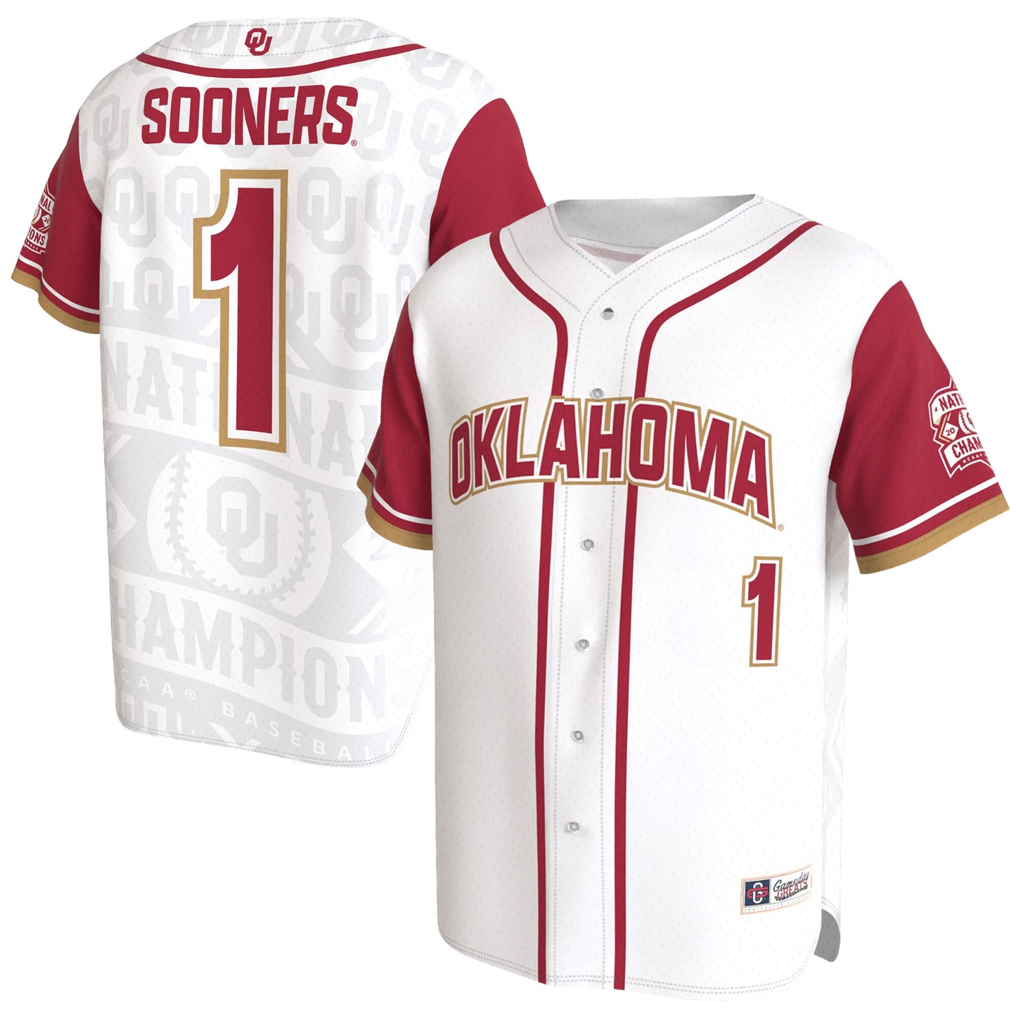 Oklahoma Sooners GameDay Greats Unisex 2026 NCAA Baseball Men's College World Series Champions Lightweight Jersey - White | Stitched College Jersey TJS75525