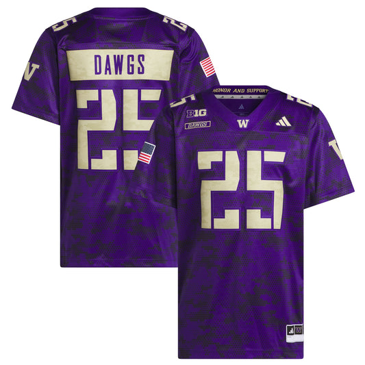 #25 Washington Huskies Honor & Support Premier Strategy Jersey - Purple | Stitched College Jersey TJS75369