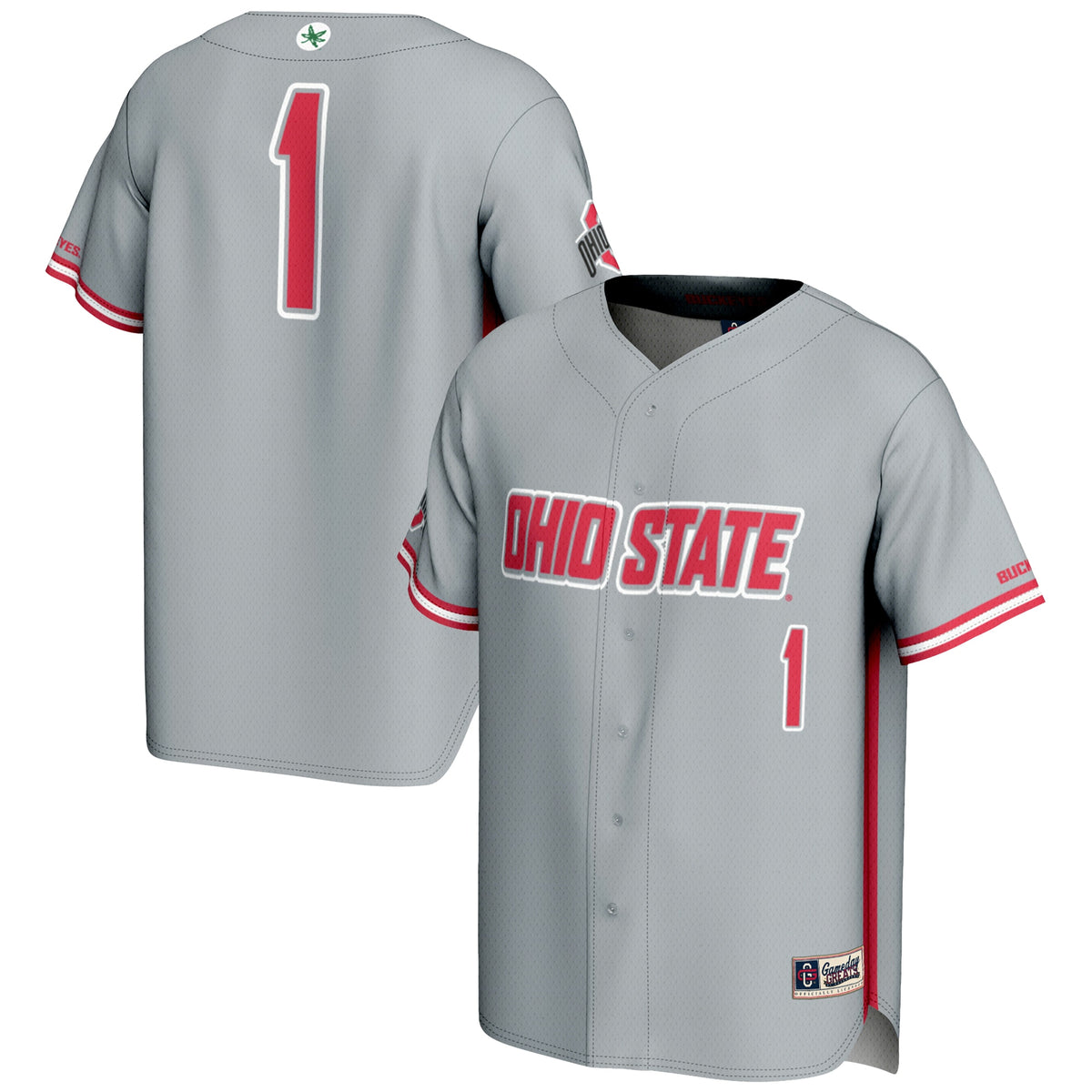 #1 Ohio State Buckeyes GameDay Greats Lightweight Baseball Jersey - Gray | Stitched College Jersey TJS75561