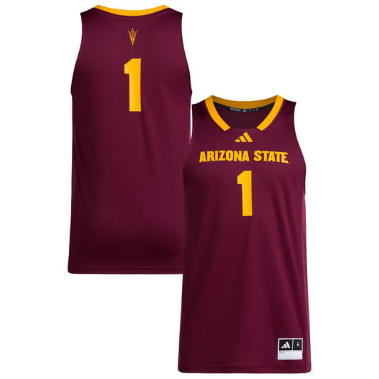 #1 Arizona State Sun Devils Replica Swingman Jersey - Maroon | Stitched College Jersey TJS75536