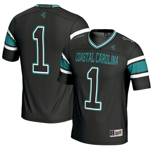 #1 Coastal Carolina Chanticleers GameDay Greats Endzone Football Jersey - Black | Stitched College Jersey TJS75530