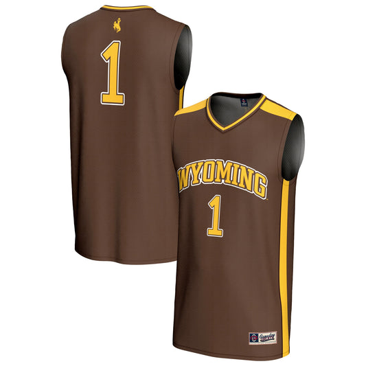 #1 Wyoming Cowboys GameDay Greats Unisex Lightweight Basketball Fashion Jersey - Brown | Stitched College Jersey TJS75371