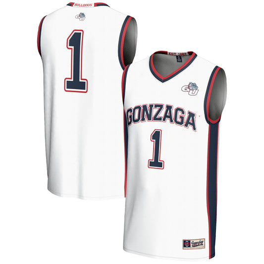 #1 Gonzaga Bulldogs GameDay Greats Lightweight Basketball Jersey - White | Stitched College Jersey TJS75486