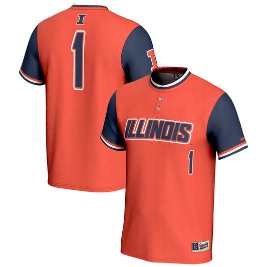#1 Illinois Fighting Illini GameDay Greats Unisex Lightweight Softball Jersey - Orange | Stitched College Jersey TJS75407