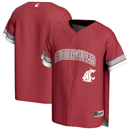 Washington State Cougars GameDay Greats Spirit Baseball Jersey - Crimson | Stitched College Jersey TJS75787