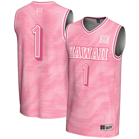 #1 Hawaii Rainbow Warriors GameDay Greats Unisex Lightweight Basketball Fashion Jersey - Pink | Stitched College Jersey TJS75934