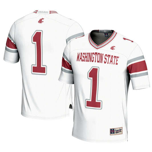 #1 Washington State Cougars GameDay Greats Football Jersey - White | Stitched College Jersey TJS75964