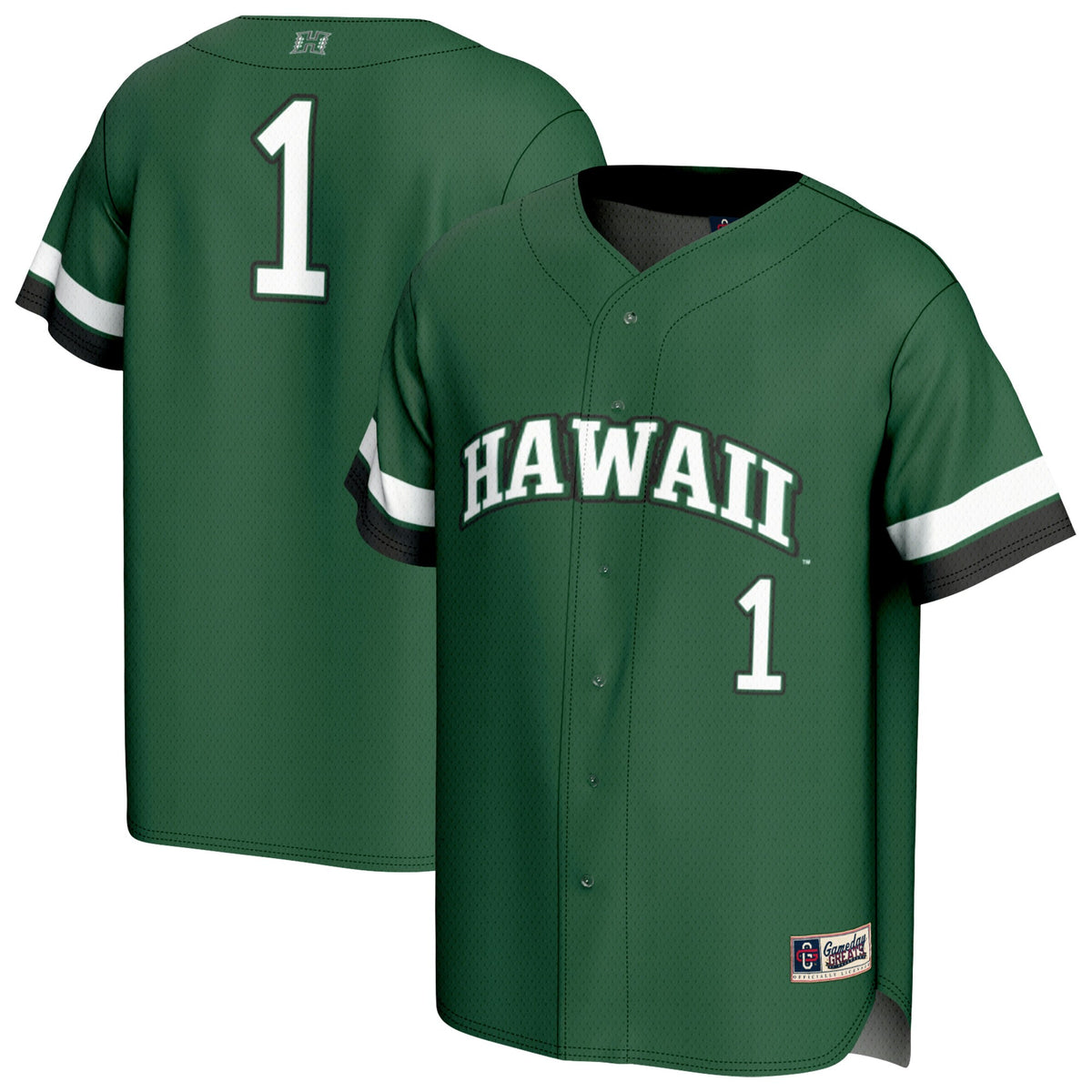#1 Hawaii Rainbow Warriors GameDay Greats Unisex Lightweight Collegiate Baseball Fashion Jersey - Green | Stitched College Jersey TJS75638