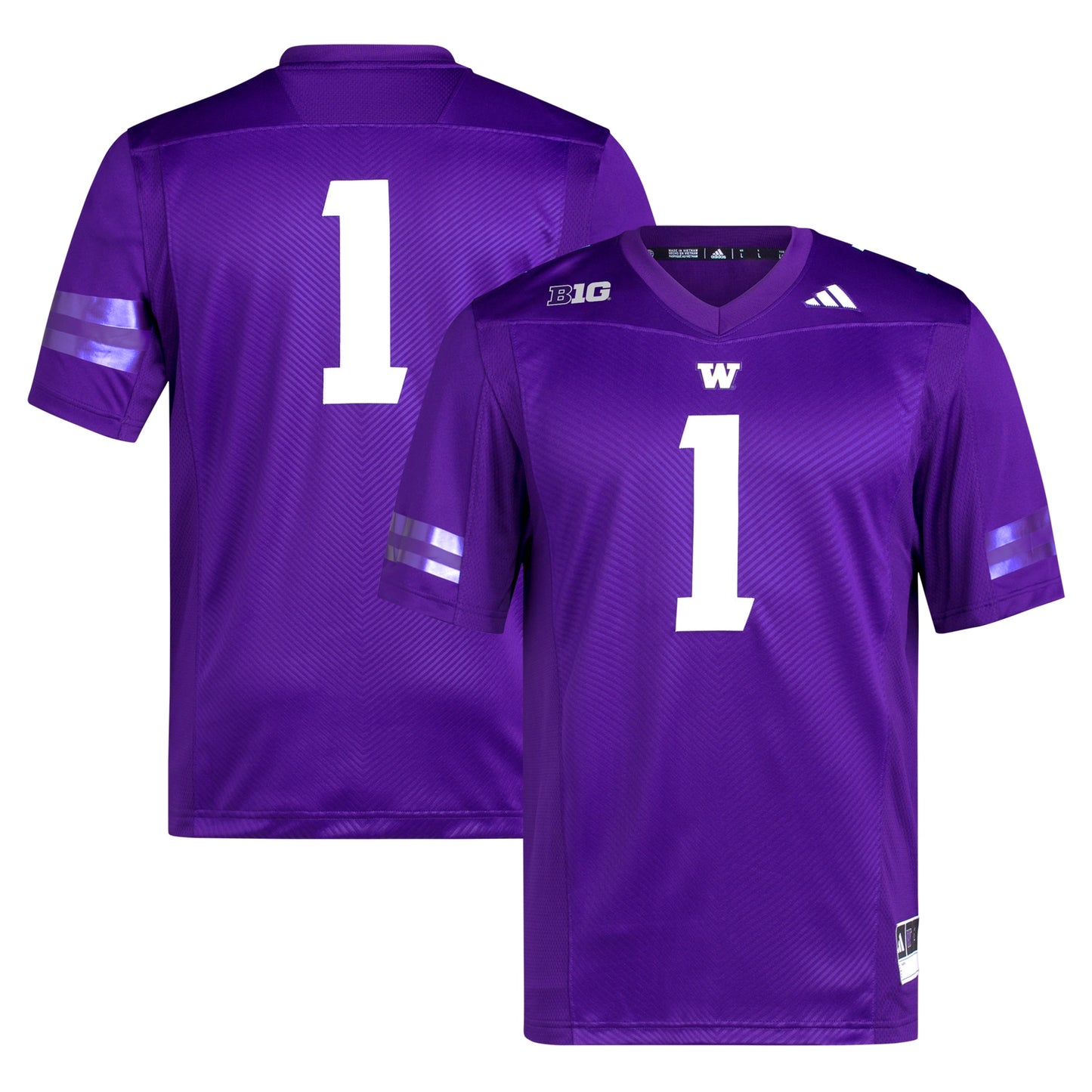#1 Washington Huskies Premier Football Jersey - Purple | Stitched College Jersey TJS75866