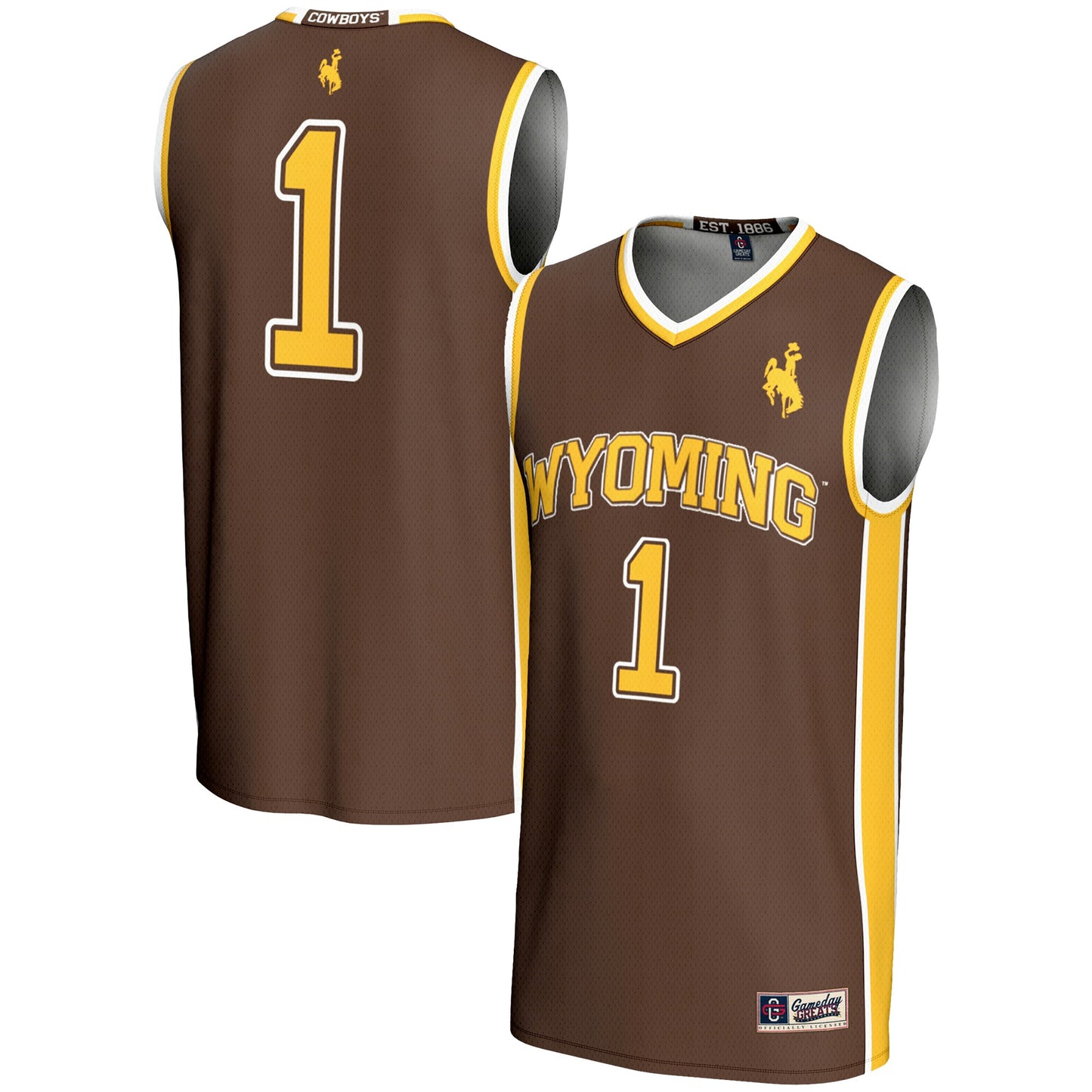 #1 Wyoming Cowboys GameDay Greats Lightweight Basketball Jersey - Brown | Stitched College Jersey TJS75931
