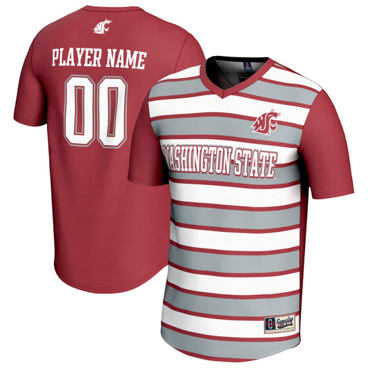 Washington State Cougars GameDay Greats Unisex Pick-A-Player Collegiate Women's Soccer Lightweight Fashion Jersey - Crimson/Gray | Stitched College Jersey TJS75811