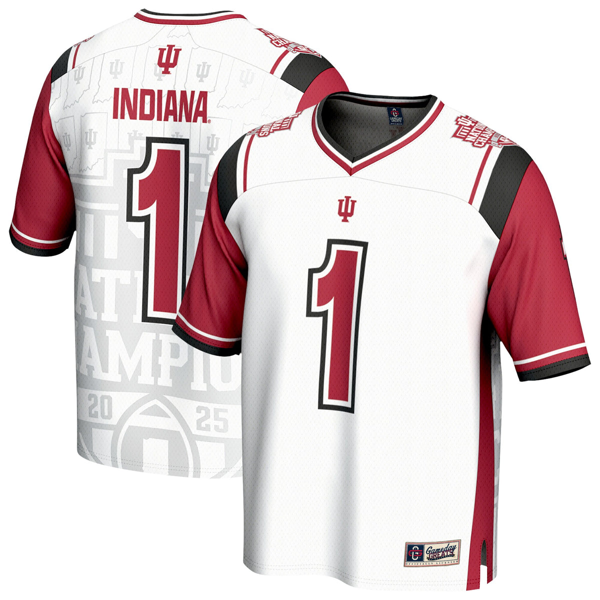 #1 Indiana Hoosiers GameDay Greats Unisex College Football Playoff 2025 National Champions Commemorative Fashion Jersey - White | Stitched College Jersey TJS75681