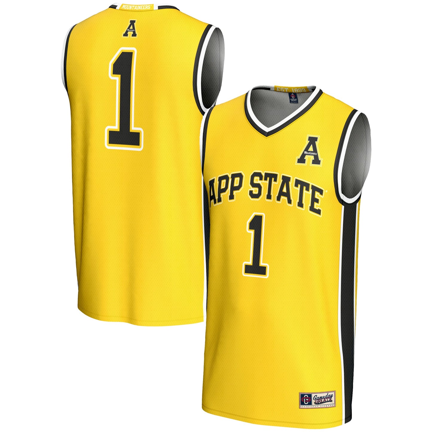 #1 Appalachian State Mountaineers GameDay Greats Lightweight Basketball Jersey - Gold | Stitched College Jersey TJS75947