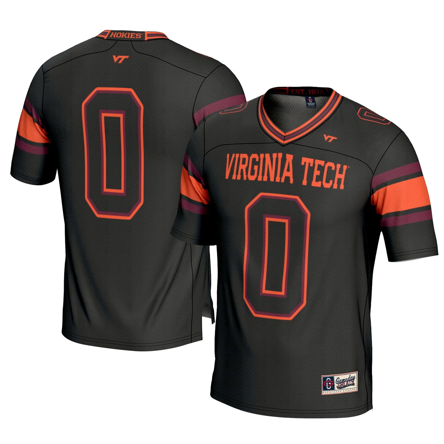 #0 Virginia Tech Hokies GameDay Greats Football Jersey - Black | Stitched College Jersey TJS75957