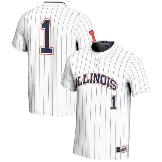#1 Illinois Fighting Illini GameDay Greats Unisex Lightweight Softball Jersey - White | Stitched College Jersey TJS75644